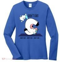 Funny Don't Fart Unicorn Doing Yoga Workout Pose Gift Women's Long Sleeve Shirt thumb 0