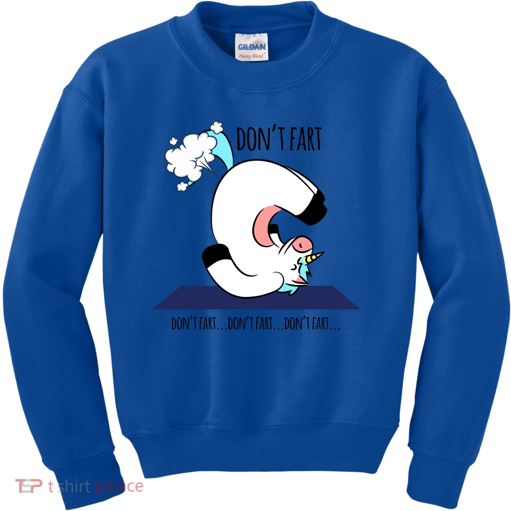 Funny Don't Fart Unicorn Doing Yoga Workout Pose Gift Kids Sweatshirt
