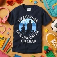 Fathers Day Fishing Father Like Father Like Daughter Oh Crap Kids T-Shirt thumb 3