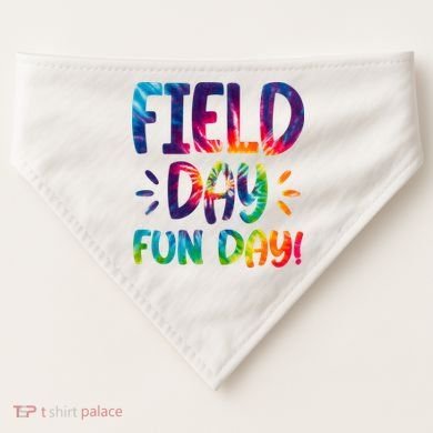 Field Day Fun Day Colorful Tie Dye USA-Made Doggie Bandana