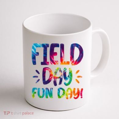Field Day Fun Day Colorful Tie Dye Coffee Mug back