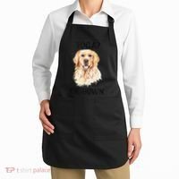 Funny Downward Facing Dog Yoga Gift With A Golden Retriever Apron thumb 2