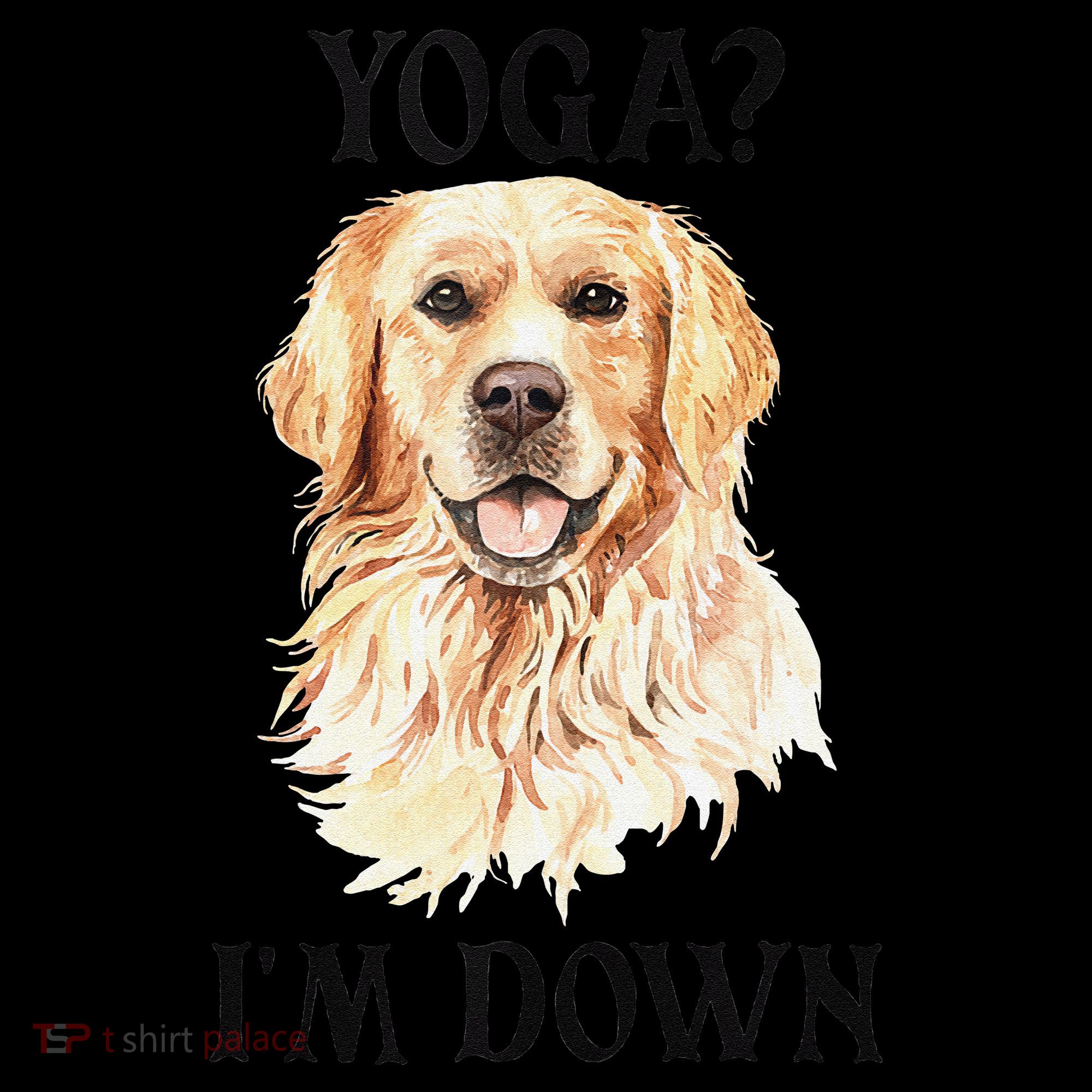 Funny Downward Facing Dog Yoga Gift With A Golden Retriever Coffee Mug