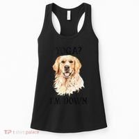 Funny Downward Facing Dog Yoga Gift With A Golden Retriever Women's Tank Top thumb 0
