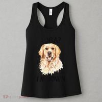 Funny Downward Facing Dog Yoga Gift With A Golden Retriever Women's Tank Top thumb 3