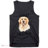 Funny Downward Facing Dog Yoga Gift With A Golden Retriever Tank Top thumb 0