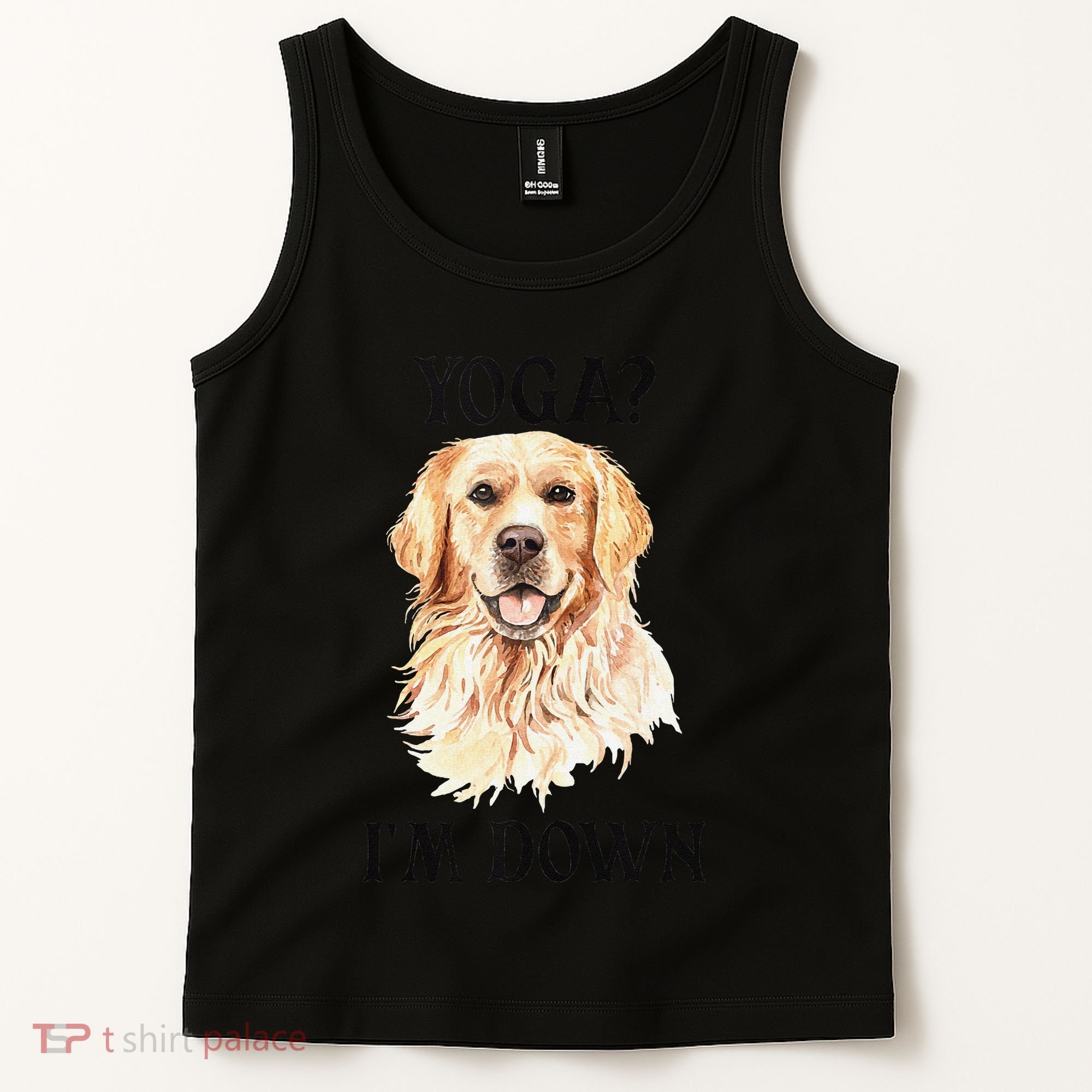 Funny Downward Facing Dog Yoga Gift With A Golden Retriever Tank Top