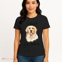 Funny Downward Facing Dog Yoga Gift With A Golden Retriever Women's T-Shirt thumb 4