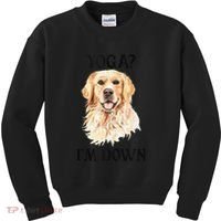Funny Downward Facing Dog Yoga Gift With A Golden Retriever Kids Sweatshirt thumb 0