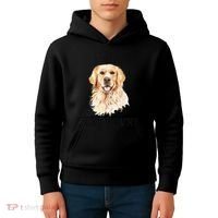 Funny Downward Facing Dog Yoga Gift With A Golden Retriever Kids Hoodie thumb 4
