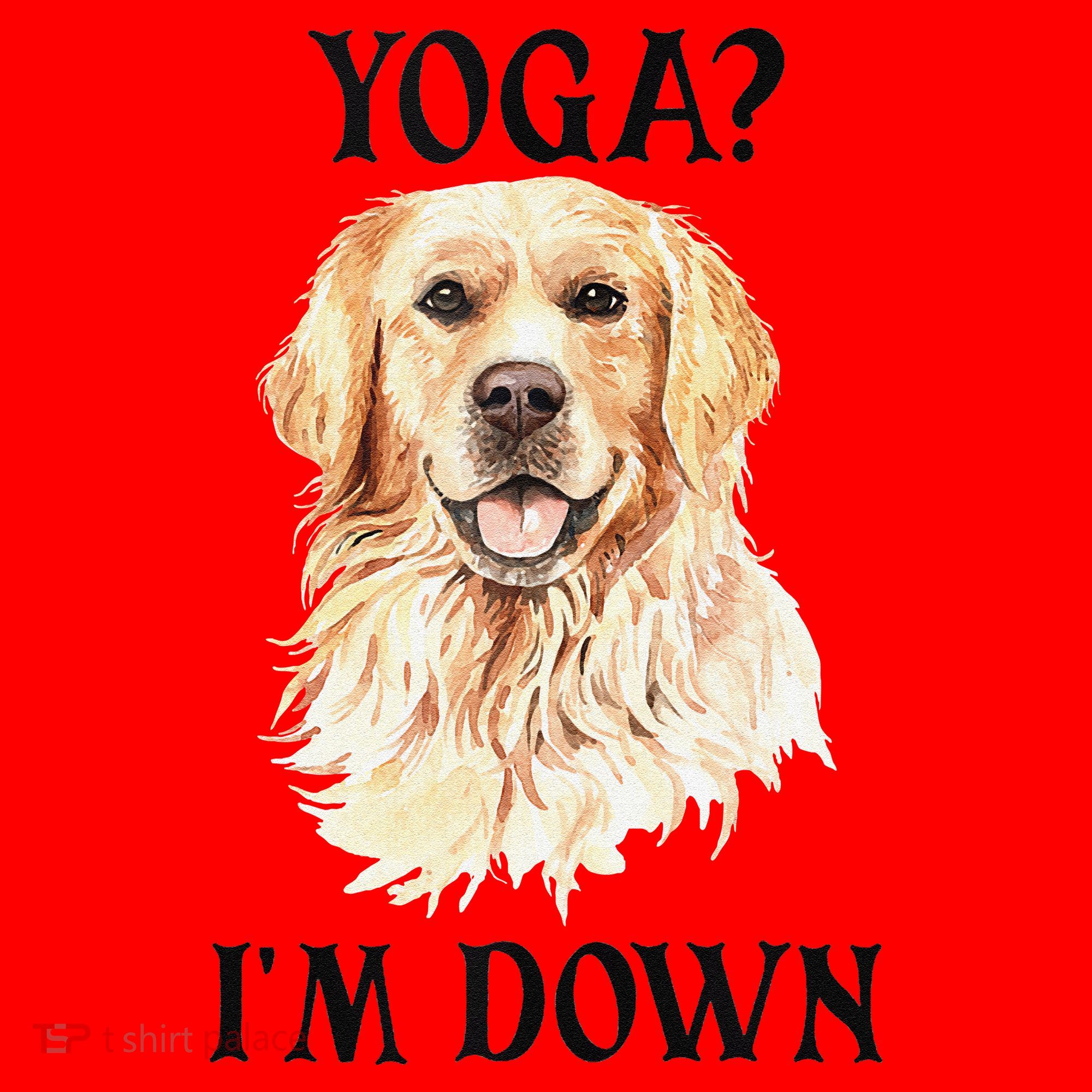 Funny Downward Facing Dog Yoga Gift With A Golden Retriever Santa Hat