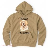 Funny Downward Facing Dog Yoga Gift With A Golden Retriever Hoodie thumb 0