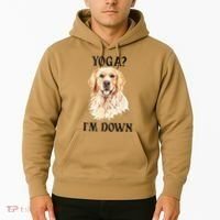Funny Downward Facing Dog Yoga Gift With A Golden Retriever Hoodie thumb 2