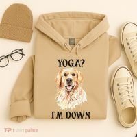 Funny Downward Facing Dog Yoga Gift With A Golden Retriever Hoodie thumb 4