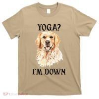 Funny Downward Facing Dog Yoga Gift With A Golden Retriever T-Shirt thumb 0