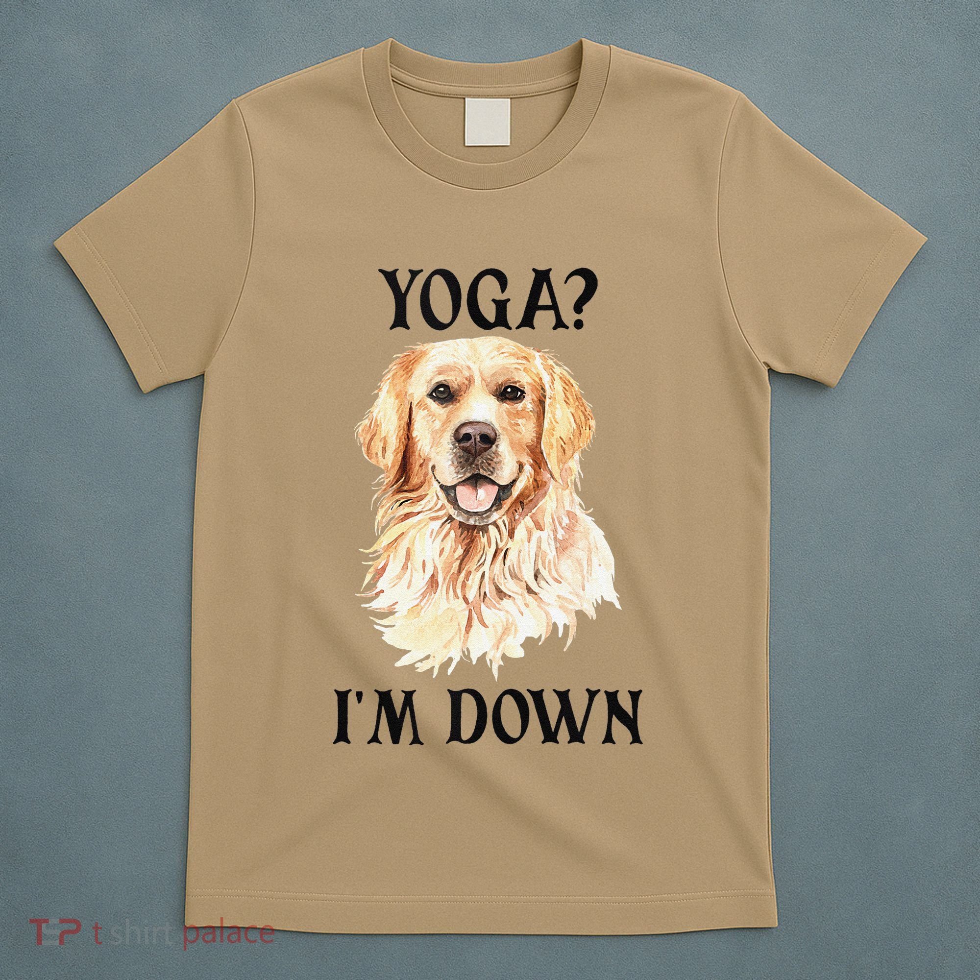 Funny Downward Facing Dog Yoga Gift With A Golden Retriever T-Shirt