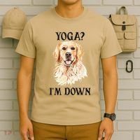 Funny Downward Facing Dog Yoga Gift With A Golden Retriever T-Shirt thumb 6