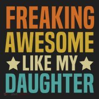 Fathers Day Freaking Awesome Like My Daughter Funny Dad Cool Gift Beanie thumb 2