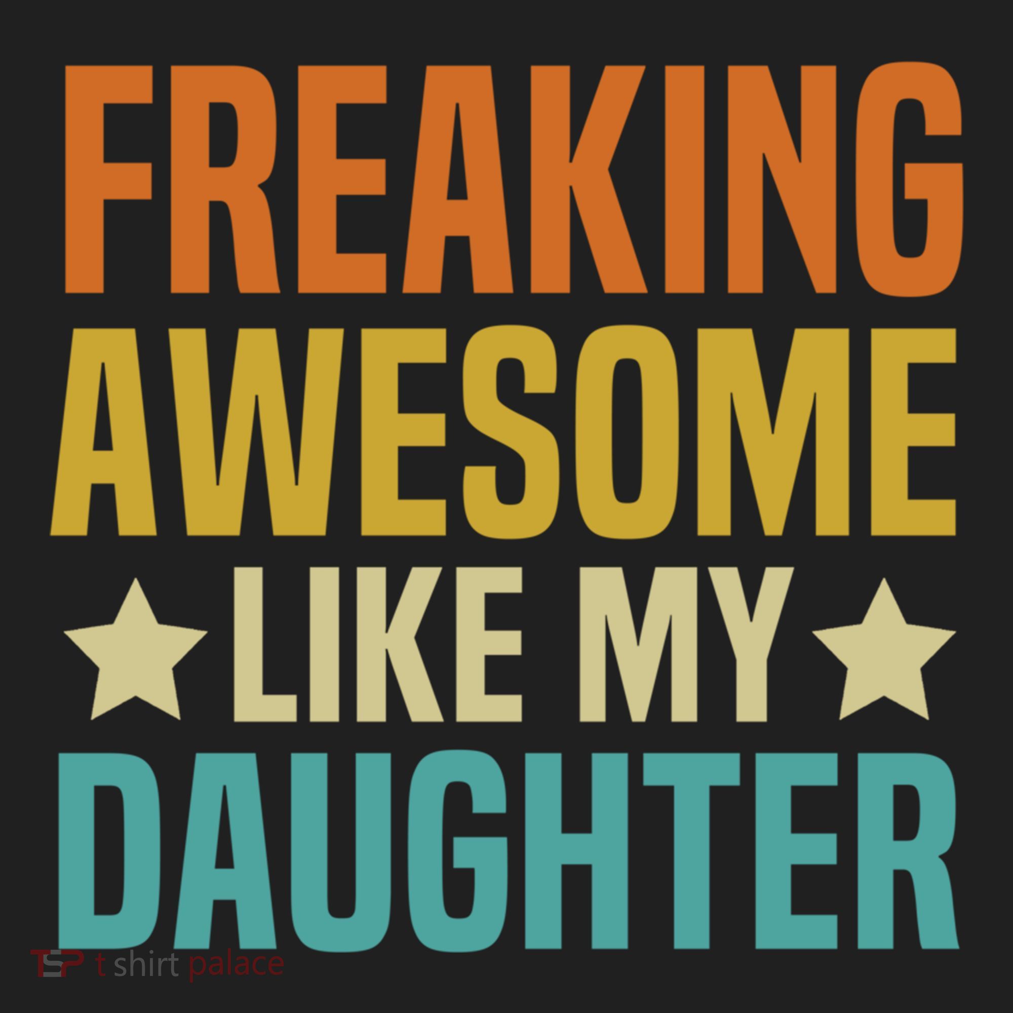 Fathers Day Freaking Awesome Like My Daughter Funny Dad Cool Gift Beanie