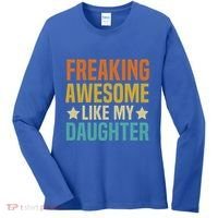 Fathers Day Freaking Awesome Like My Daughter Funny Dad Cool Gift Women's Long Sleeve Shirt thumb 0