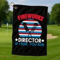 Fireworks Director Funny Bang 4th Of July Golf Towel thumb 1