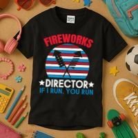 Fireworks Director Funny Bang 4th Of July Kids T-Shirt thumb 3