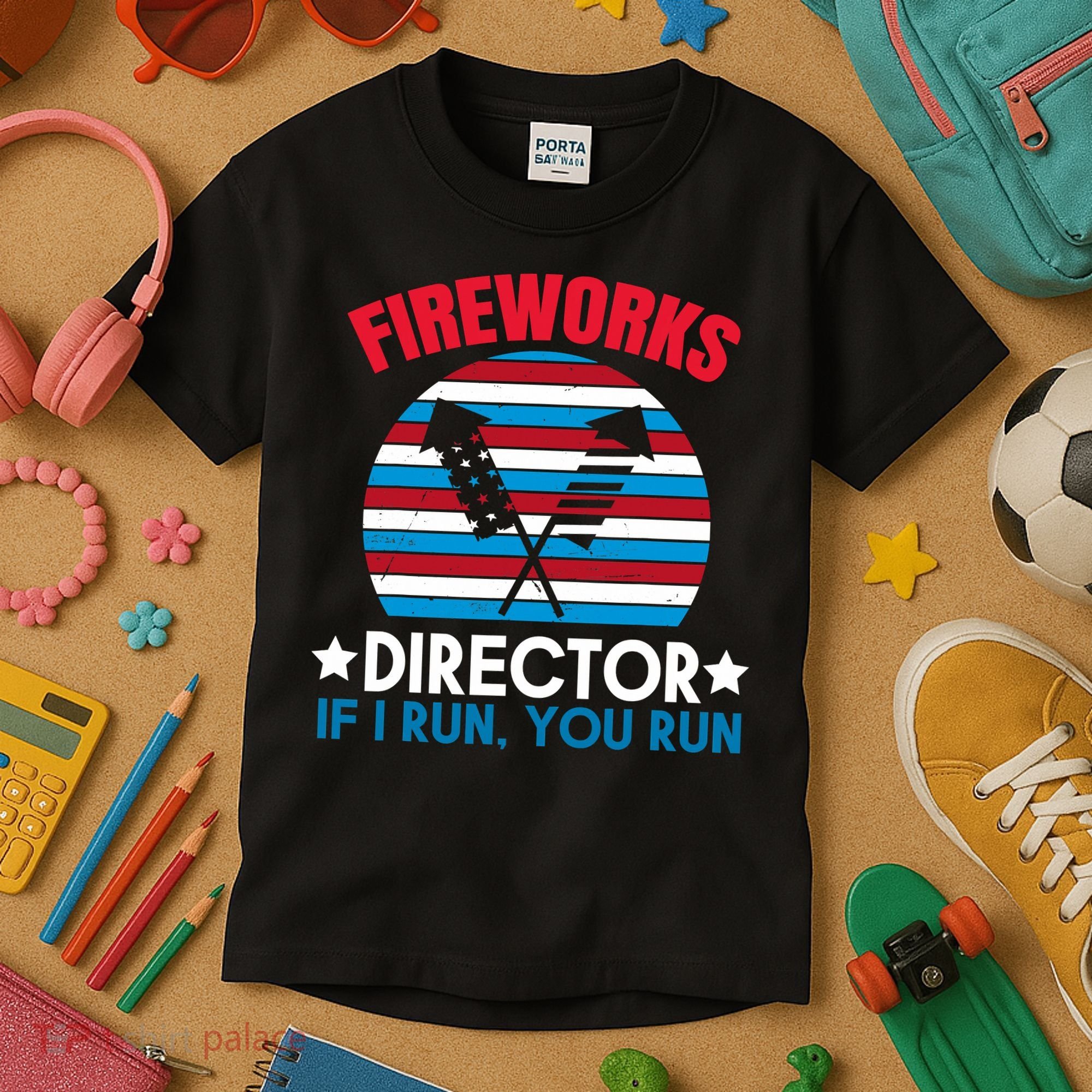 Fireworks Director Funny Bang 4th Of July Kids T-Shirt