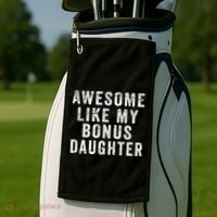 Fathers Day From Stepdaughter Awesome Like My Daughter Golf Towel thumb 2