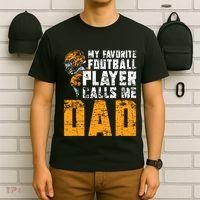 Fathers Day Football Player Dad American Sport Football T-Shirt thumb 6