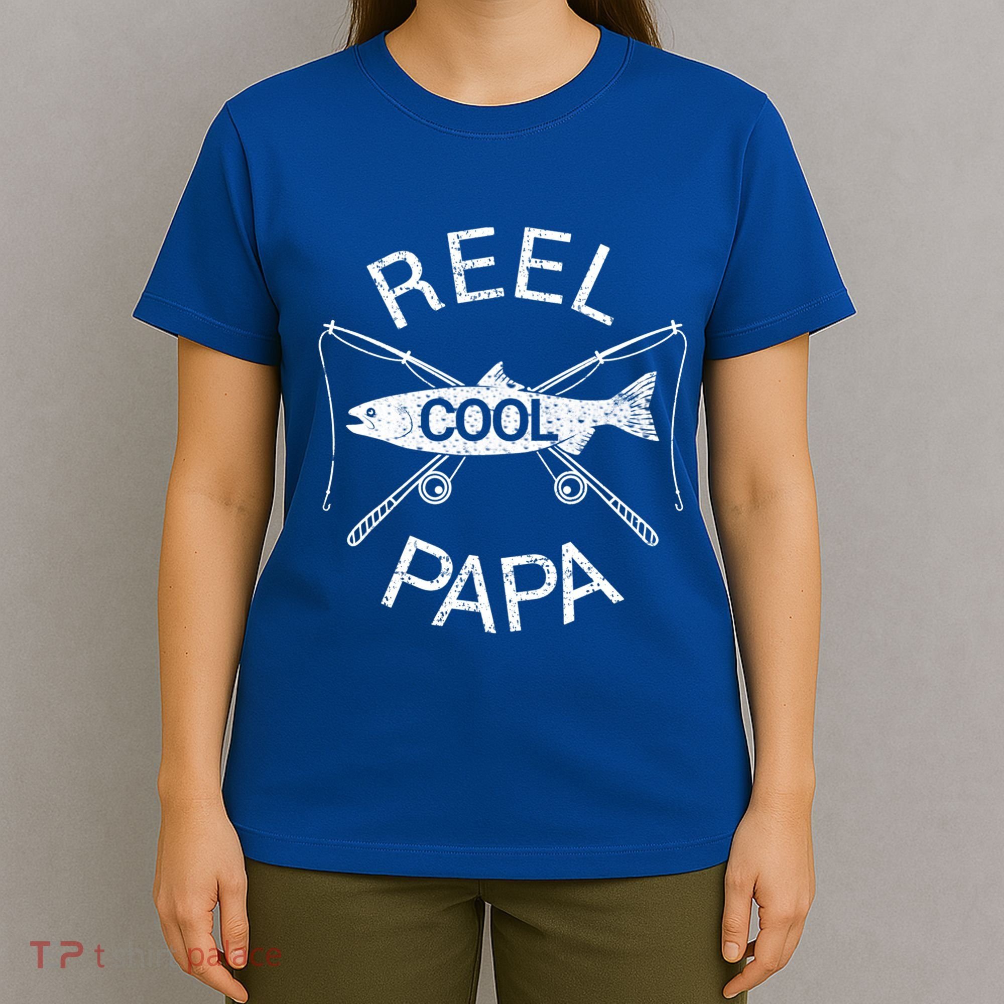 Father's Day Funny Fishing Reel Cool Papa Dad Gift T-Shirt