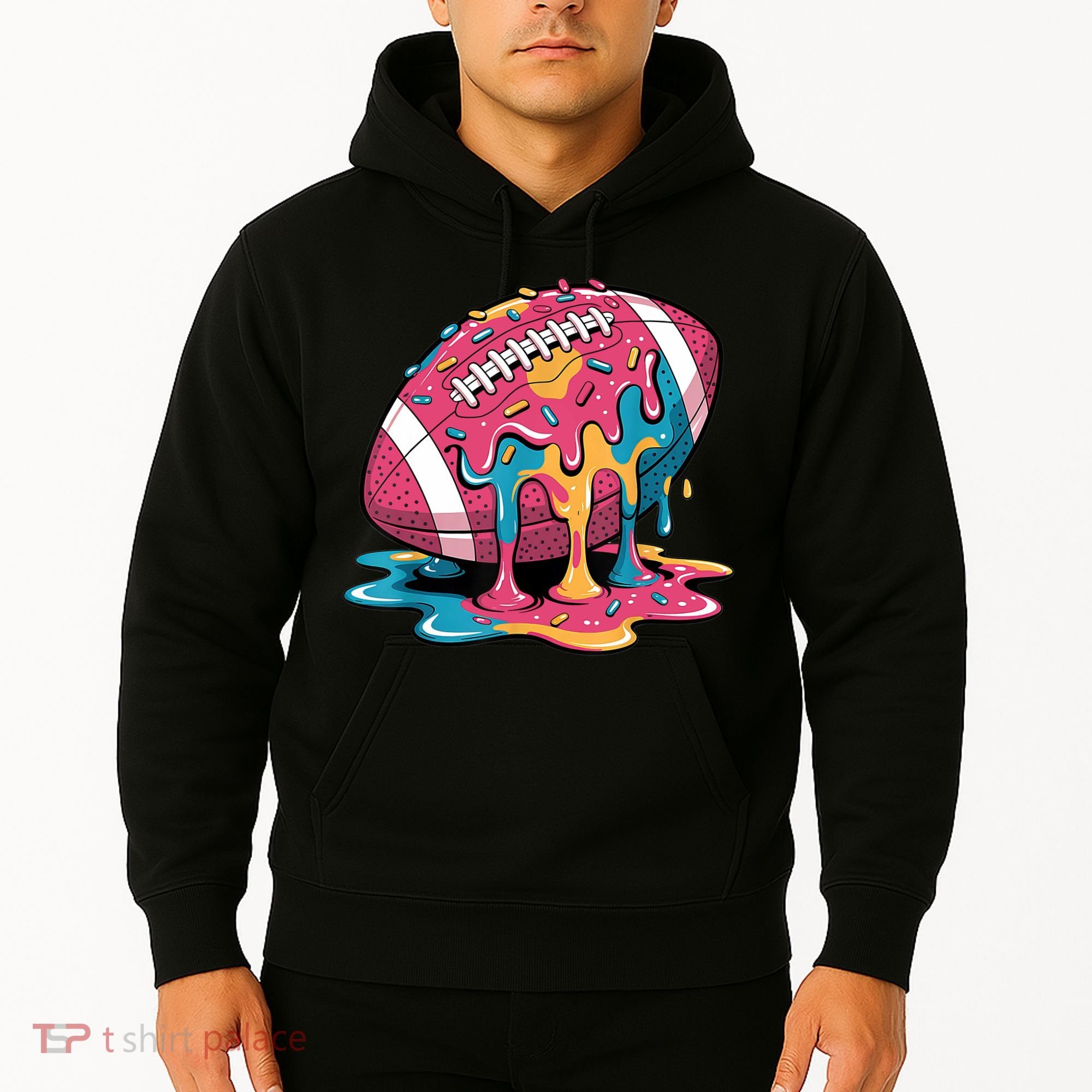 Football Drip For Lineman WR QB RB Ice Cream Sprinkles Hoodie