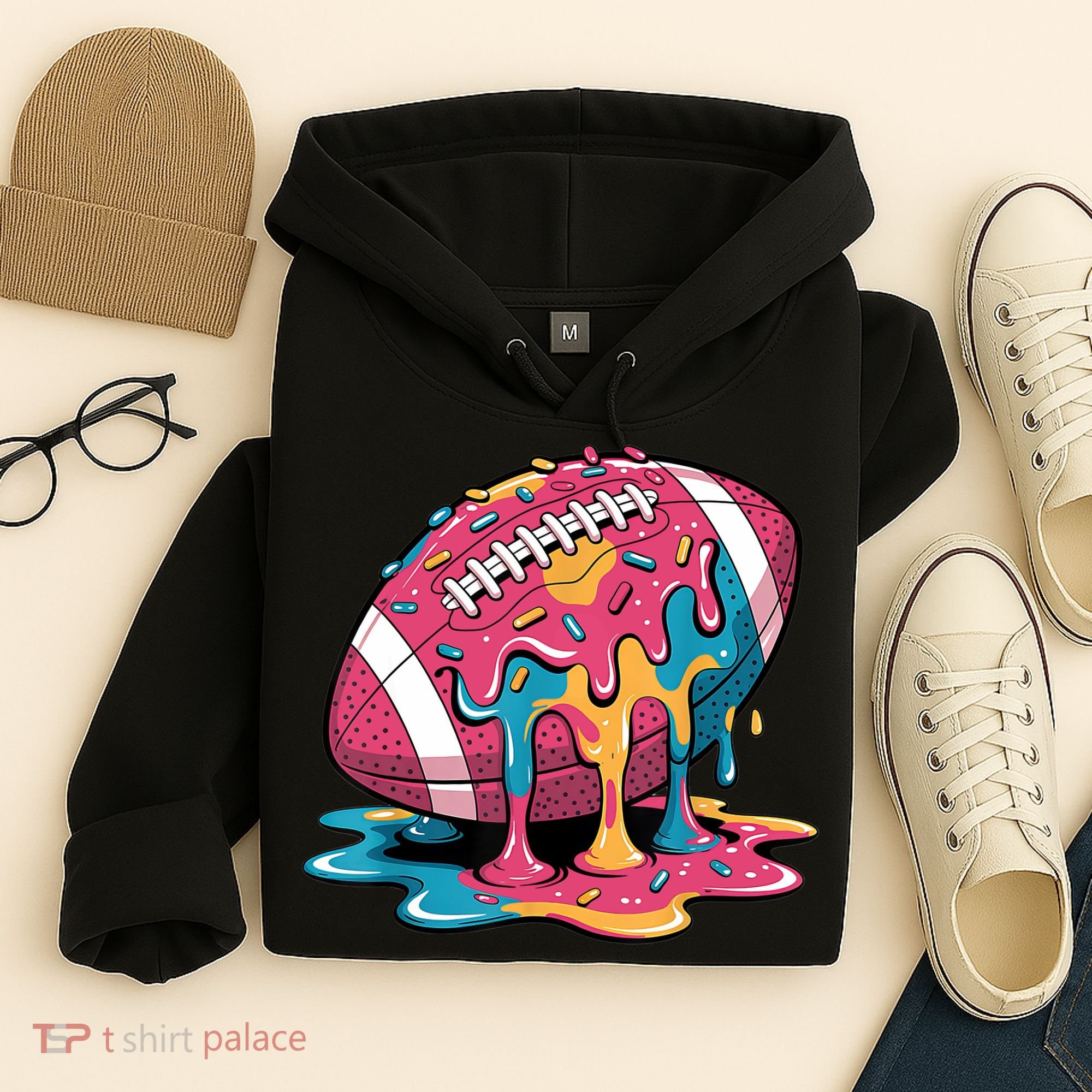 Football Drip For Lineman WR QB RB Ice Cream Sprinkles Hoodie
