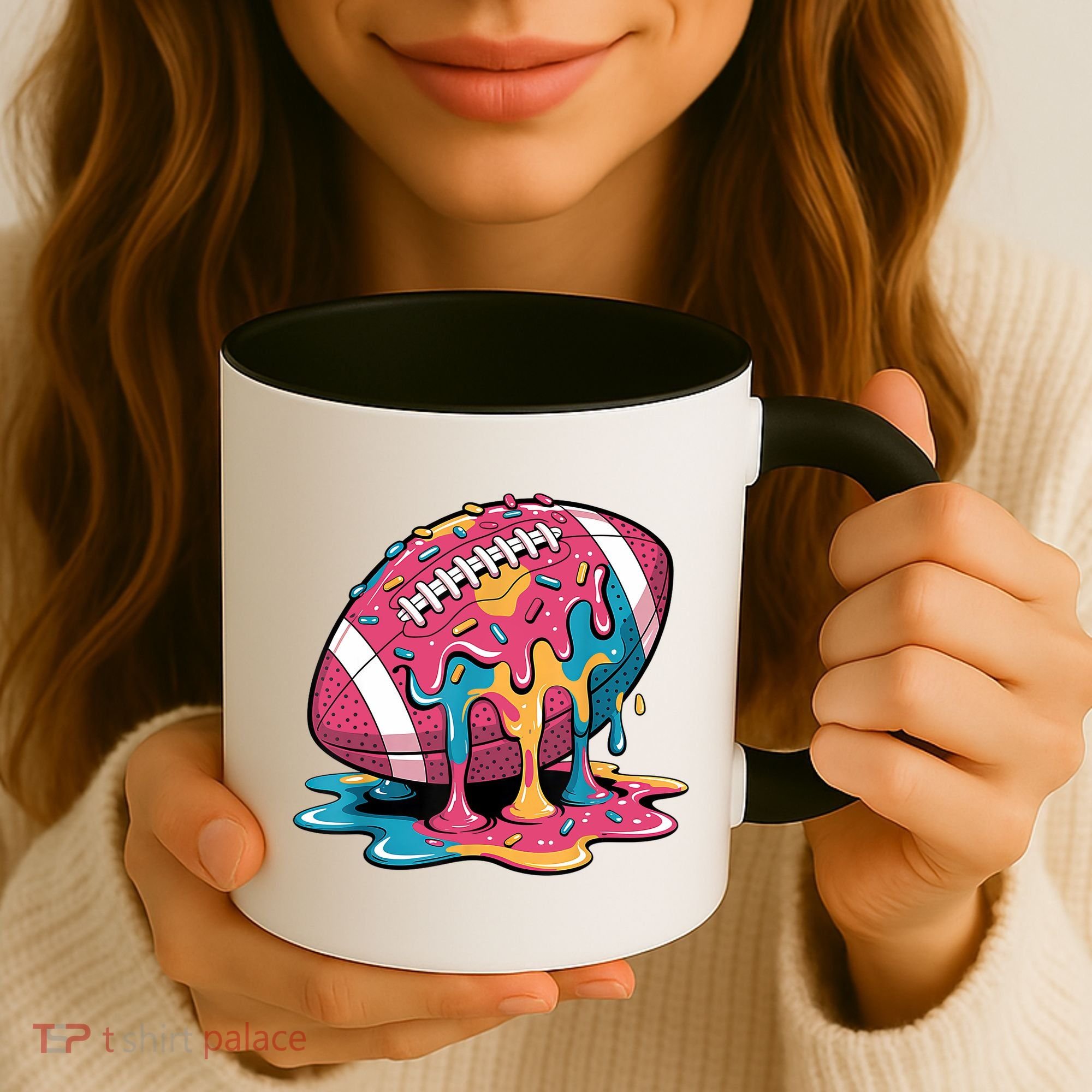 Football Drip For Lineman WR QB RB Ice Cream Sprinkles Coffee Mug