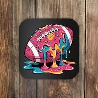 Football Drip For Lineman WR QB RB Ice Cream Sprinkles Coaster thumb 0
