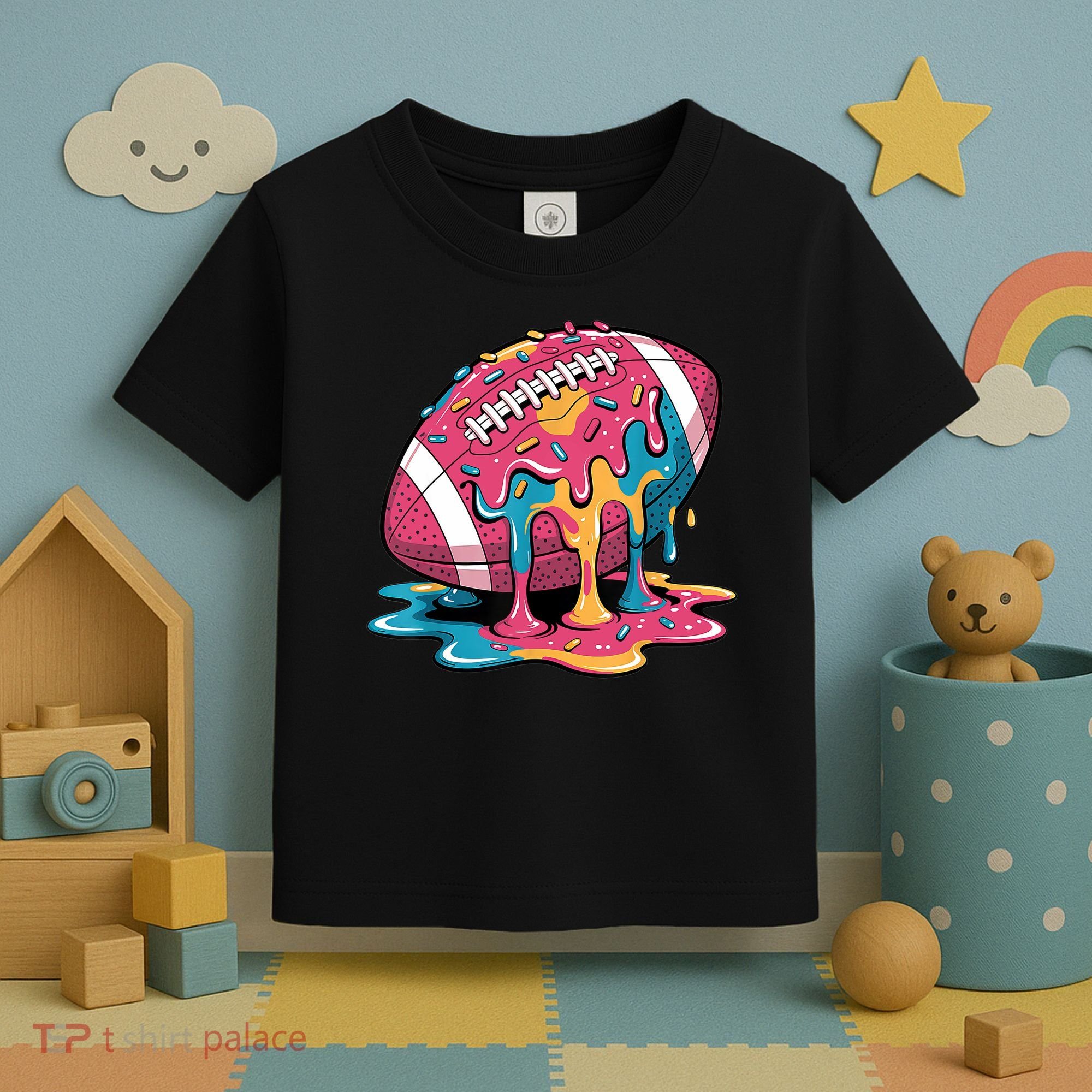Football Drip For Lineman WR QB RB Ice Cream Sprinkles Toddler T-Shirt