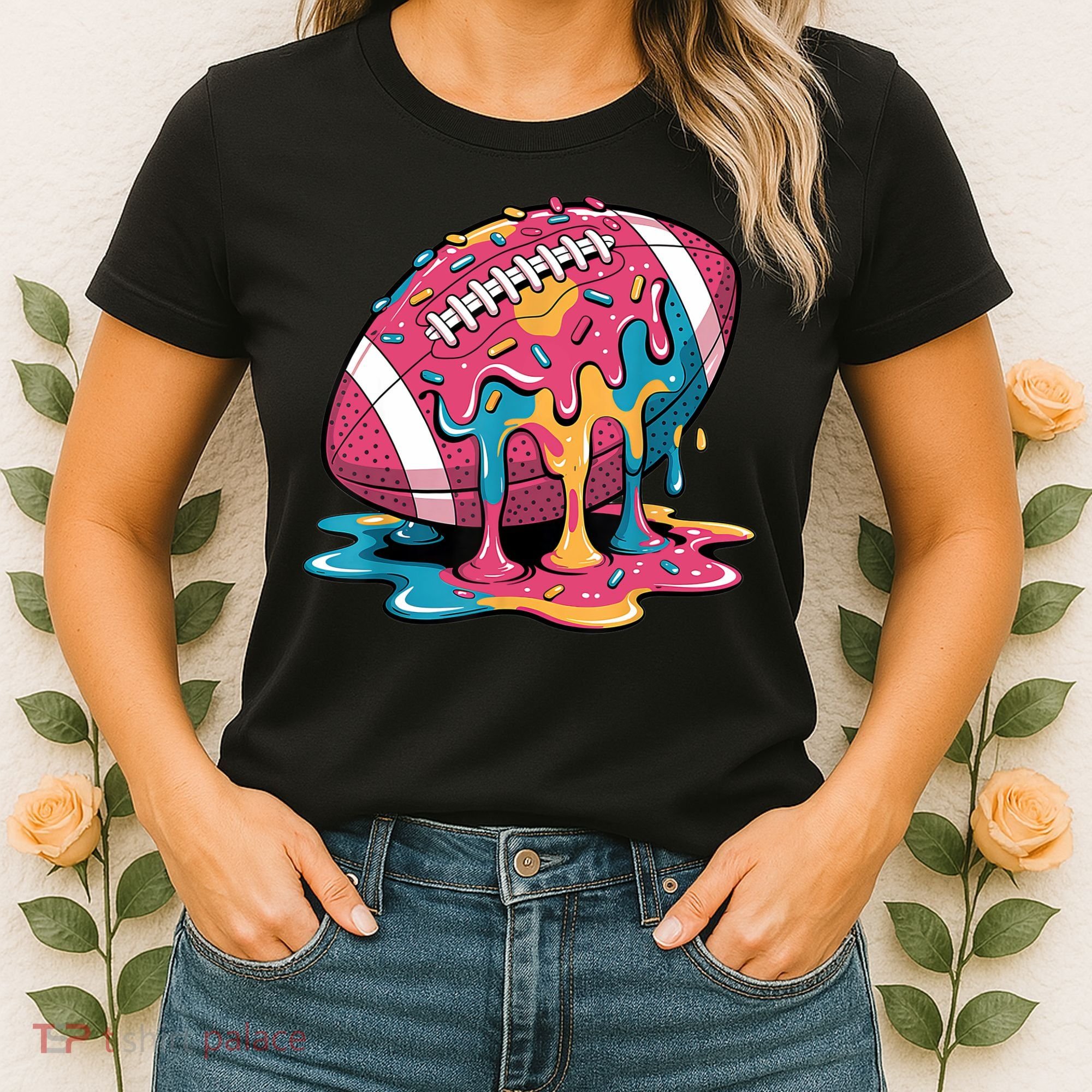 Football Drip For Lineman WR QB RB Ice Cream Sprinkles Women's T-Shirt