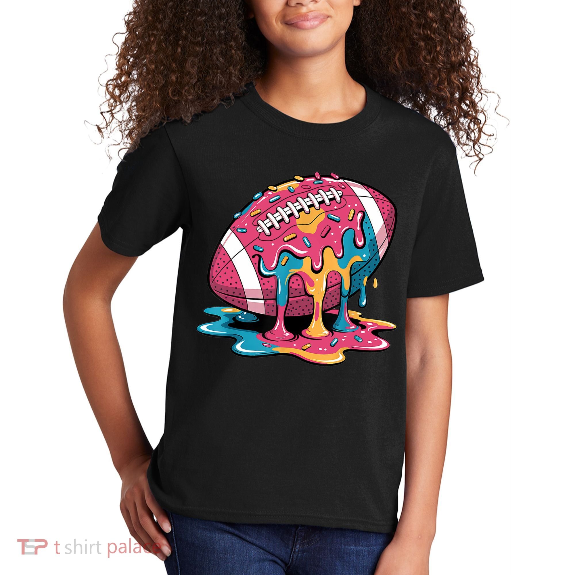 Football Drip For Lineman WR QB RB Ice Cream Sprinkles Kids T-Shirt
