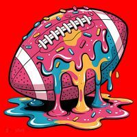 Football Drip For Lineman WR QB RB Ice Cream Sprinkles Santa Hat thumb 1