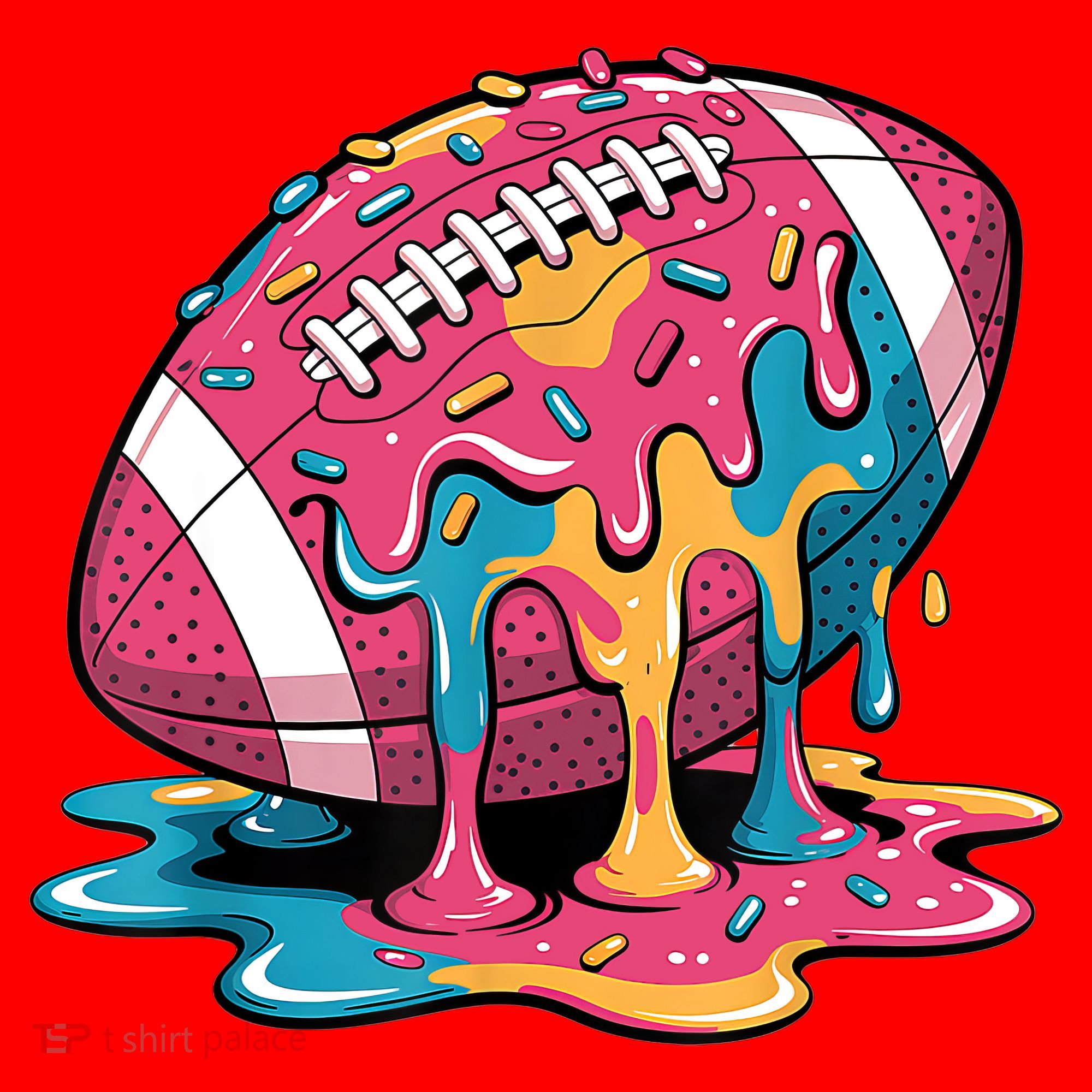 Football Drip For Lineman WR QB RB Ice Cream Sprinkles Santa Hat