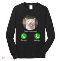 Freaky Department Funny Cat Meme Long Sleeve Shirt thumb 0