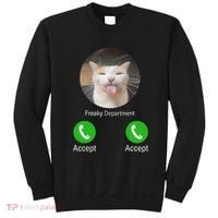 Freaky Department Funny Cat Meme Sweatshirt thumb 0