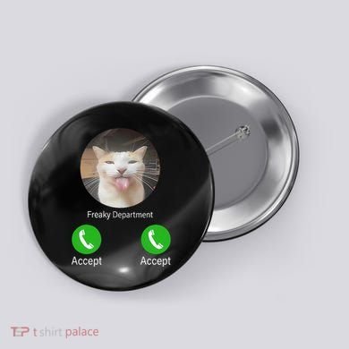 Freaky Department Funny Cat Meme Button