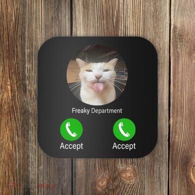 Freaky Department Funny Cat Meme Coaster