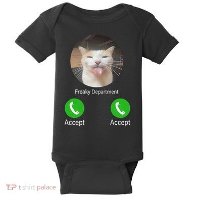 Freaky Department Funny Cat Meme Baby Bodysuit