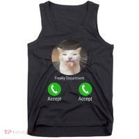 Freaky Department Funny Cat Meme Tank Top thumb 0