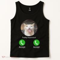Freaky Department Funny Cat Meme Tank Top thumb 2