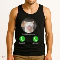 Freaky Department Funny Cat Meme Tank Top thumb 3
