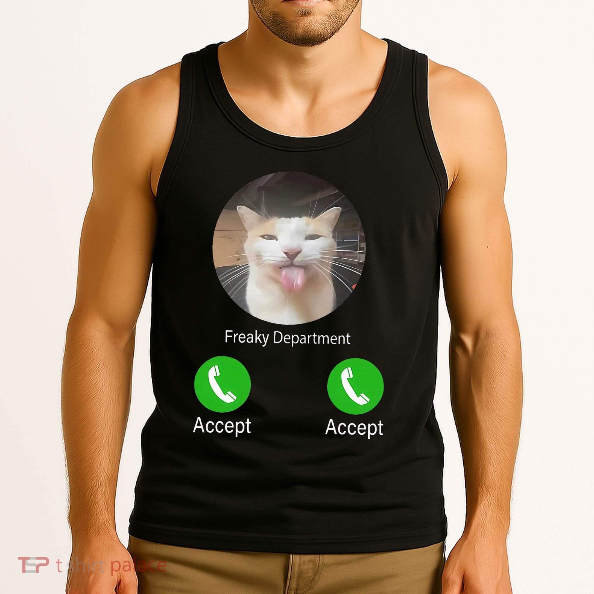 Freaky Department Funny Cat Meme Tank Top