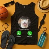 Freaky Department Funny Cat Meme Tank Top thumb 4