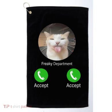 Freaky Department Funny Cat Meme Golf Towel